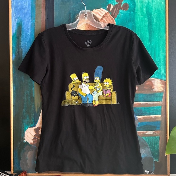 The Simpsons Black Cartoon Family Graphic Tee Small - Picture 11 of 14